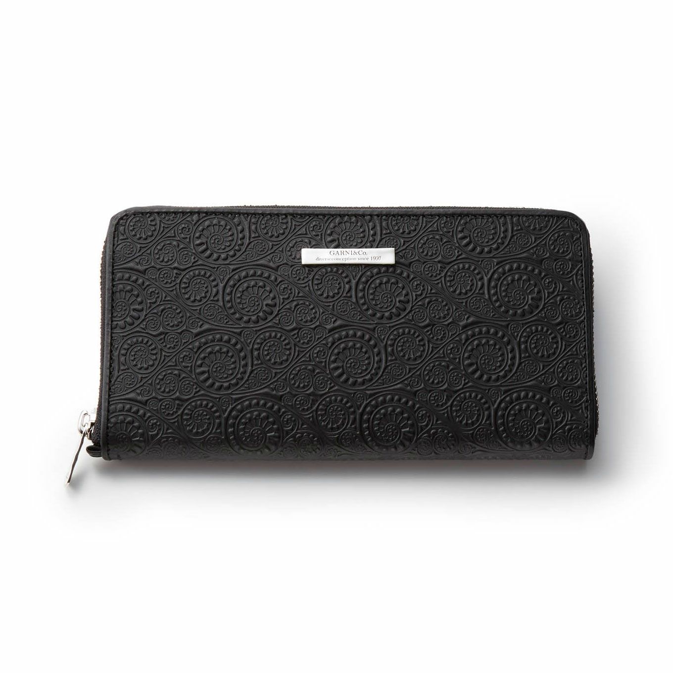 Vine Pattern Zip Long Wallet - BLACK | GARNI ONLINE STORE | ガルニ