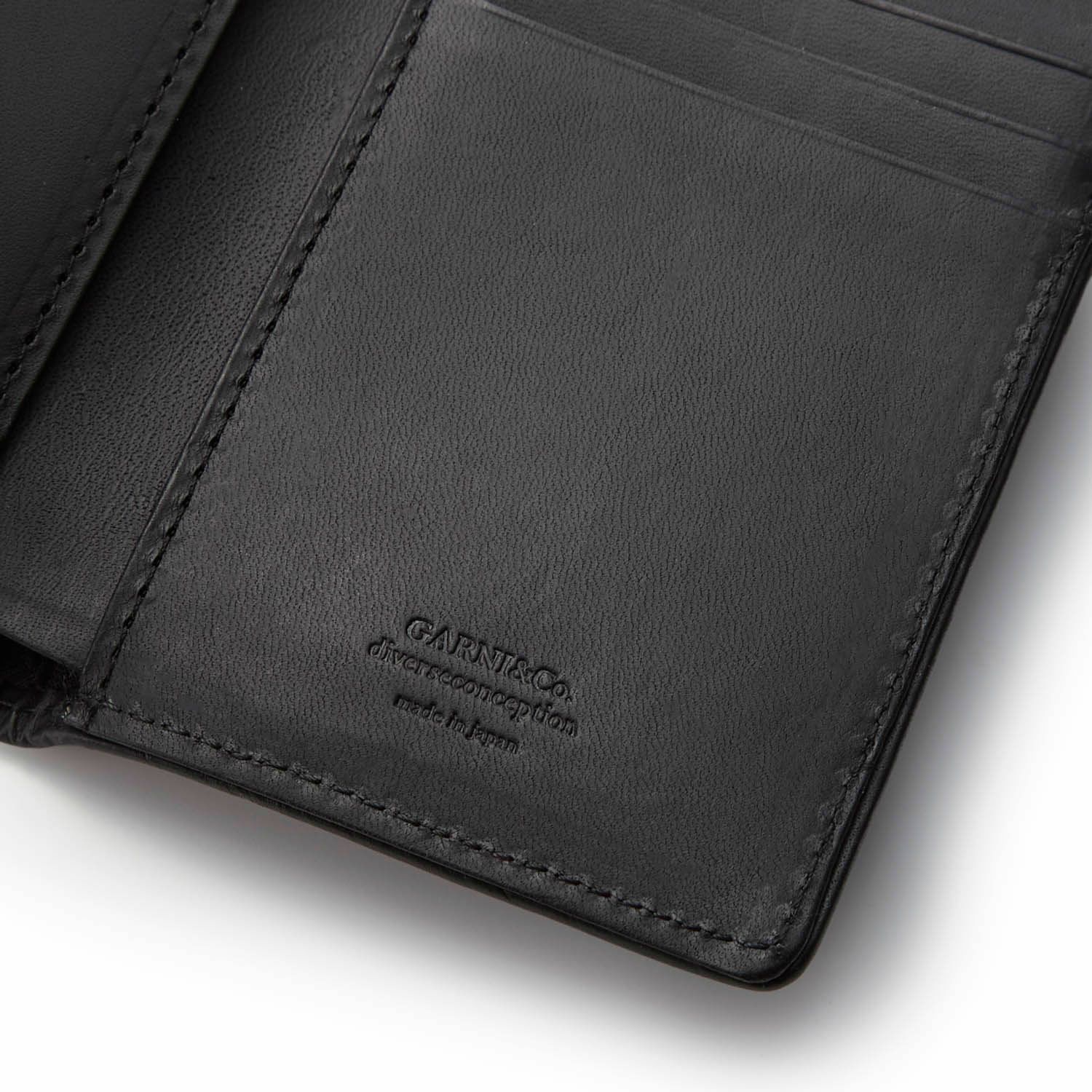 Vine Pattern Three Fold Wallet - BLACK | GARNI ONLINE STORE