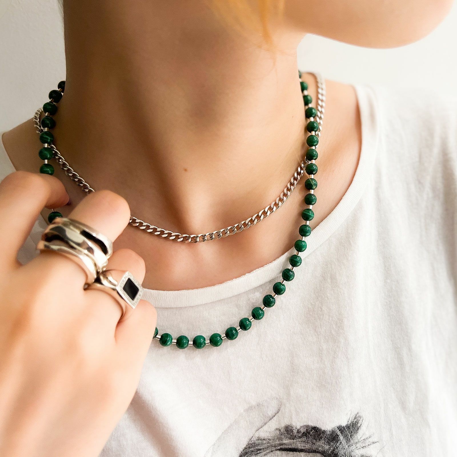 Stone Ball Chain Necklace | GARNI ONLINE STORE