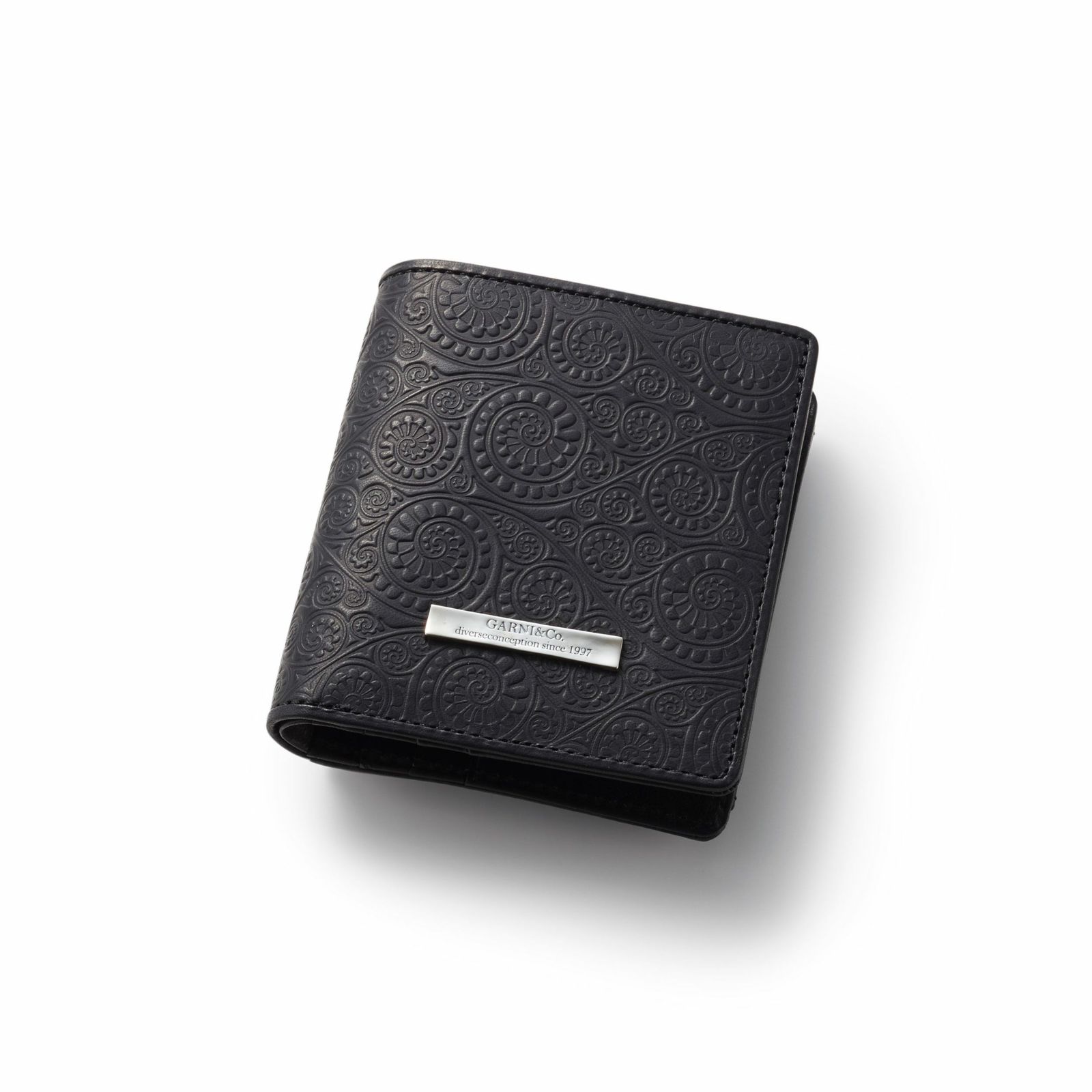 Vine Pattern Mini Fold Wallet - BLACK | GARNI ONLINE STORE