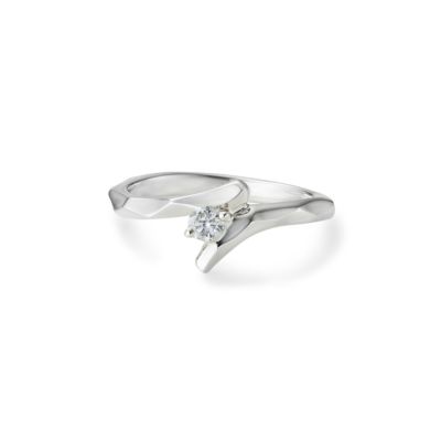 Broadly V Ring with dia・プラチナ