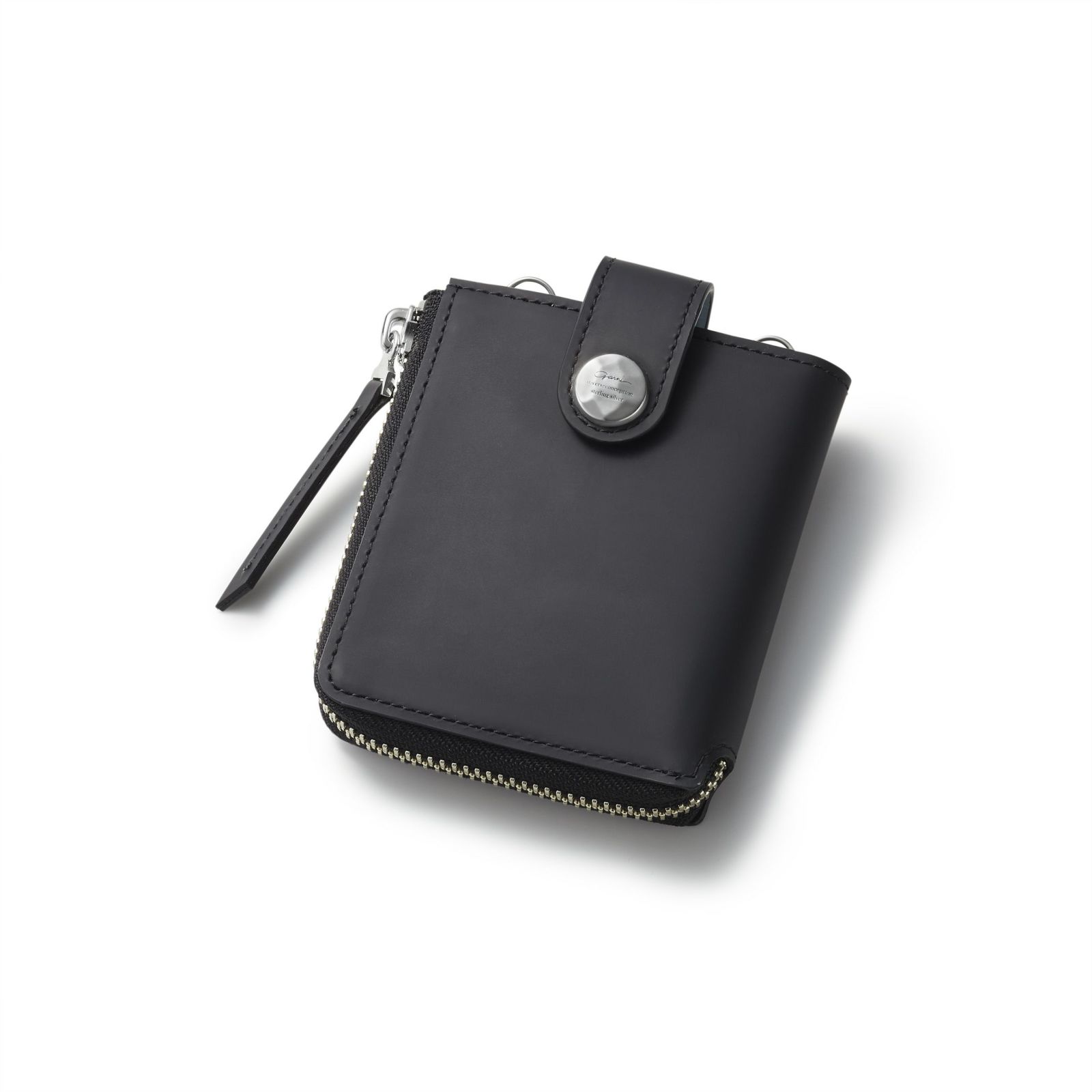 Rubber Zip Fold Wallet - BLACK | GARNI ONLINE STORE