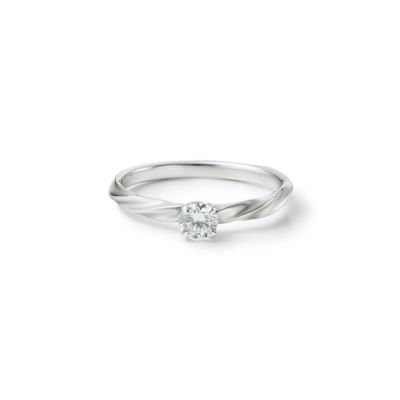 Half Twist Ring with dia・プラチナ