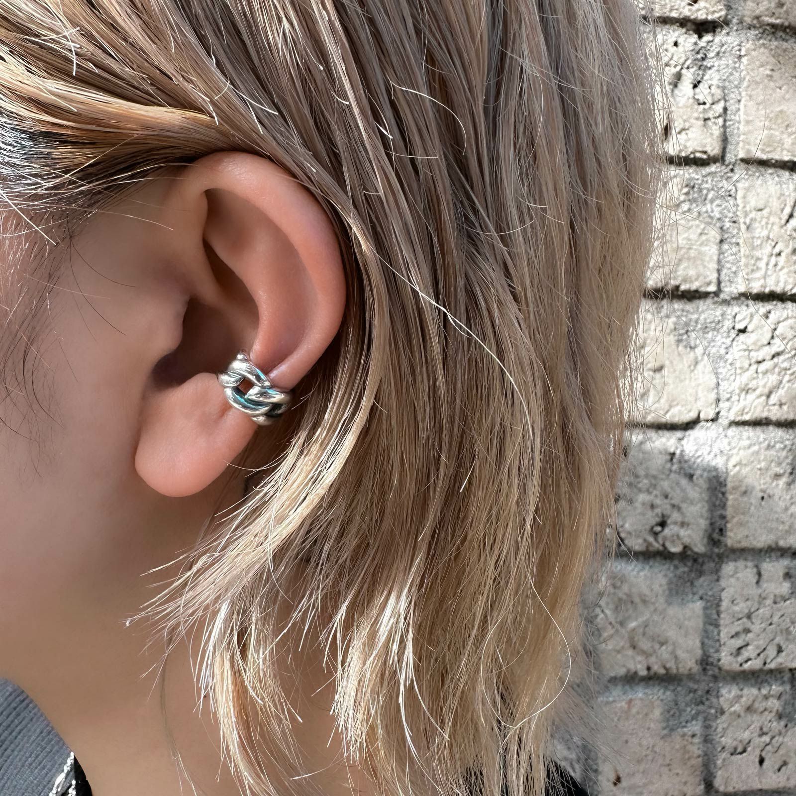 Curb Chain Ear Cuff - SILVER | GARNI ONLINE STORE