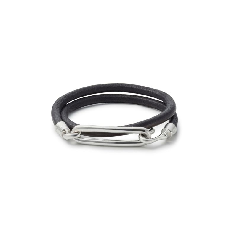 GARNI ブラックレザー編み込みブレスレット （GARNI SHOP