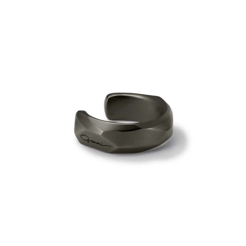 Crockery Ring Ear Cuff - L - BLACK | GARNI ONLINE STORE