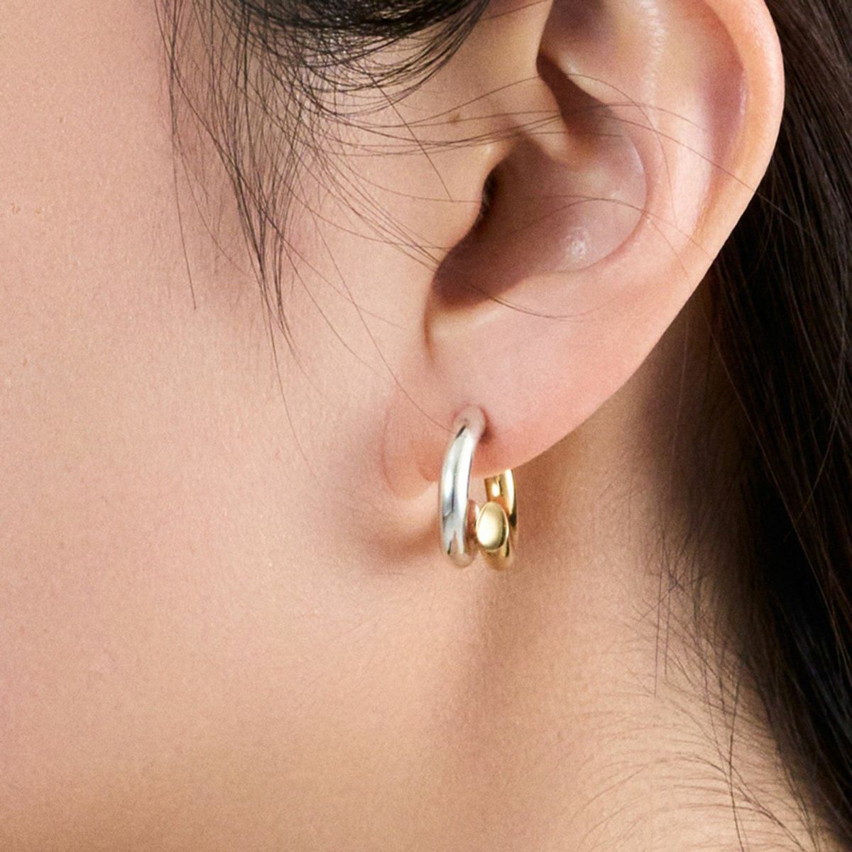 GARNI シルバー フープピアス 約1.5cm GARNI - 【片耳用】エターナル フープピアス / Eternal Pierce